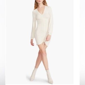 Steve Madden Cinch You've Been Gone Long Sleeve Body-Con Minidress Oatmeal XL